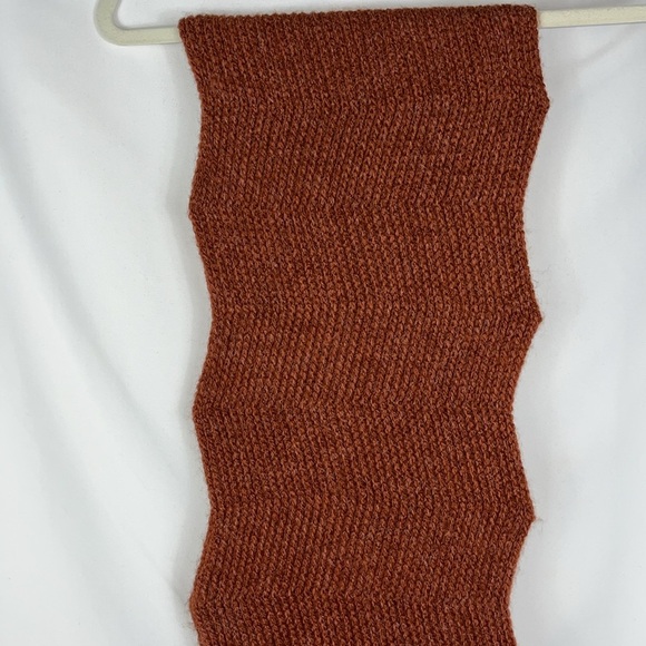 C.C Beanie Chevron Knit Scarf SF9000 in rust color - Picture 6 of 7